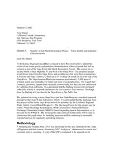 February 4, 2002 Amy Hutzel California Coastal Conservancy San Francisco Bay Program 1330 Broadway, 11th Floor Oakland, CA 94612