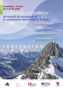 Chambéry - France 08 & Conférence européenne  les massifs de montagne et