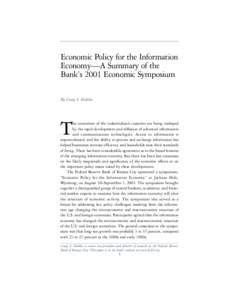 Economic Policy for the Information Economy—A Summary of the Bank's 2001 Economic Symposium