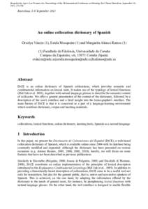 Semantics / Lexicography / Corpus linguistics / Computational linguistics / Meaningtext theory / Collocation / Lexical function / WordNet / Word-sense disambiguation / Explanatory combinatorial dictionary