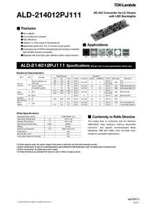 DC-DC Converter for LC Panels with LED Backlights ALD-214012PJ111 ■ Features ●Two outputs