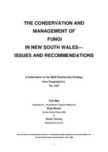 Conservation / Management – Skye Moore, Tom May, David Tierney
