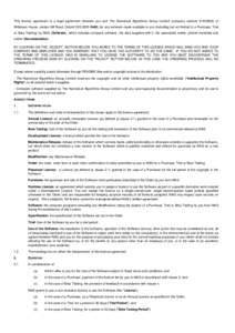 This licence agreement is a legal agreement between you and The Numerical Algorithms Group Limited (company number[removed]of Wilkinson House, Jordan Hill Road, Oxford OX2 8DR (NAG) for any software made available to y