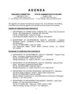 AGENDA BUILDING COMMITTEE 1st September 27, [removed]:00 A.M. Lake Superior Room