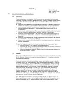 RI DEM/Waste Management- Standard Operating Procedure for Soil Gas Survey and Evaluation at the Rose Hill Landfill, Rev. 1