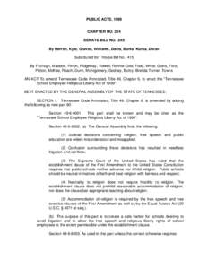 PUBLIC ACTS, 1999 Chapter No. 334 CHAPTER NO. 334 SENATE BILL NO. 240 By Herron, Kyle, Graves, Williams, Davis, Burks, Kurita, Dixon Substituted for: House Bill No. 415