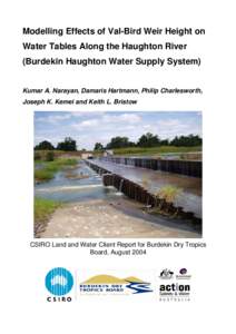 Hydraulic engineering / Aquifers / Hydrogeology / Water management / NQ Dry Tropics / Burdekin Dam / Groundwater model / Burdekin River / Water table / Water / Hydrology / Earth
