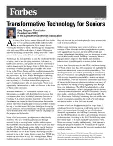 June 27, 2012  Transformative Technology for Seniors A