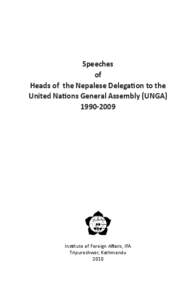 Speeches of Heads of the Nepalese Delegation to the United Nations General Assembly (UNGA[removed]