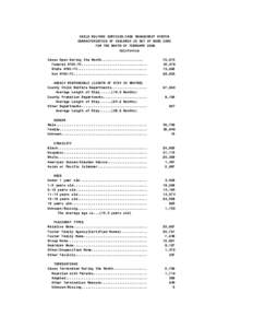 CHILD WELFARE SERVICES/CASE MANAGEMENT SYSTEM CHARACTERISTICS OF CHILDREN IN OUT OF HOME CARE FOR THE MONTH OF FEBRUARY 2009 California Cases Open During the Month..................... Federal AFDC-FC....................