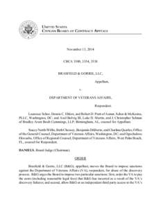 November 13, 2014  CBCA 3300, 3354, 3538 BRASFIELD & GORRIE, LLC, Appellant,