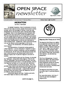 OPEN SPACE  newsletter A Quarterly Newsletter of the Open Space Division and the Open Space Alliance  Mayor Martin J. Chávez