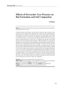 Silva Fennica[removed]research articles  Effects of Forwarder Tyre Pressure on Rut Formation and Soil Compaction Lars Eliasson