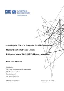     Assessing the Effects of Corporate Social Responsibility Standards in Global Value Chains: Reflections on the “Dark Side” of Impact Assessment