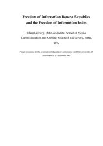 Freedom of Information Banana Republics and the Freedom of Information Index