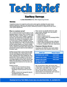 PUBLISHED BY THE NATIONAL ENVIRONMENTAL SERVICES CENTER  Sanitary Surveys By Zane Satterfield, P. E., NESC Engineering Scientist