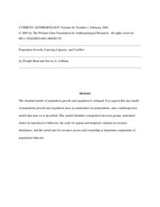 CURRENT ANTHROPOLOGY Volume 44, Number 1, February 2003 © 2003 by The Wenner-Gren Foundation for Anthropological Research. All rights reserved$3.50 ______________________________________________