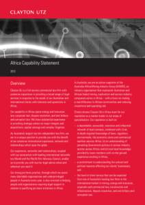 Africa Capability Statement 2012 Overview Clayton Utz is a full-service commercial law firm with extensive experience in providing a broad range of legal