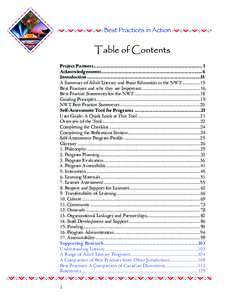 Table of Contents Project Partners..................................................................................... 1 Acknowledgements............................................................................... 6 