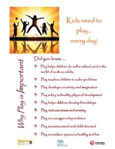 Kids need to play… Why Play is Important  every day!