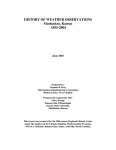 WEATHER OBSERVING HISTORY FOR