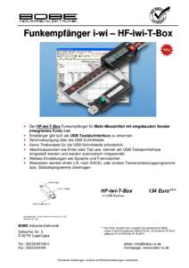 Funkempfänger i-wi – HF-iwi-T-Box  • • • •