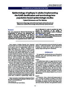 Epidemiology of epilepsy in adults: Implementing the ILAE classification and terminology into populationbased epidemiologic studies