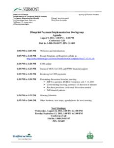 State of Vermont Department of Vermont Health Access Vermont Blueprint for Health 312 Hurricane Lane, Suite 201 Williston VT[removed]dvha.vermont.gov