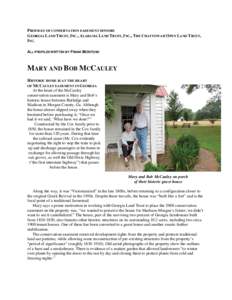 PROFILES OF CONSERVATION EASEMENT DONORS GEORGIA LAND TRUST, INC., ALABAMA LAND TRUST, INC., THE CHATTOWAH OPEN LAND TRUST, INC. ALL PROFILES WRITTEN BY FRANK MCINTOSH  MARY AND BOB MCCAULEY