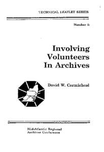 TECHNICAL L W L E T SERIES  Number 6: Involving Volunteers