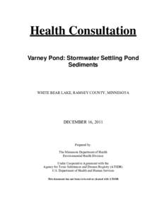 Varney Pond:  Stormwater Settling Pond Sediments Health Consultation