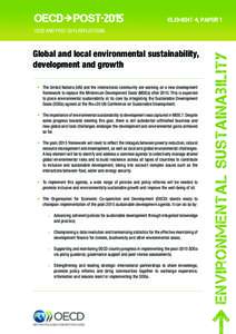 Development / International economics / Sustainability / Aid / Organisation for Economic Co-operation and Development / Millennium Development Goals / System of Integrated Environmental and Economic Accounting / Development Assistance Committee / Sustainable development / Environment / Economics / Environmental social science