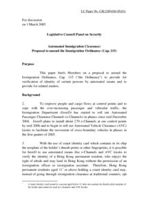 LC Paper No. CB[removed])  For discussion on 1 March 2005 Legislative Council Panel on Security