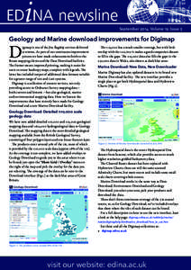 September 2014, Volume 19, Issue 3  Geology and Marine download improvements for Digimap D