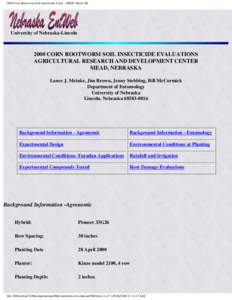 2000 Corn Rootworm Soil Insecticide Trials - ARDC Mead, NE