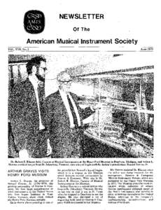NEWSLETTER. Of The American Musical Instrument Society June 1979