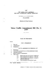 1997 THE LEGISLATIVE ASSEMBLY FOR THE AUSTRALIAN CAPITAL TERRITORY (As presented) (Minister for Urban Services)