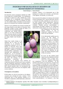 9  INFORMACIONES AGRONOMICAS:9-11. TOXICIDAD POR MANGANESO EN HUERTOS DE MANGO HADEN EN VENEZUELA