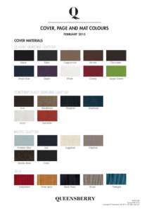 COVER, PAGE AND MAT COLOURS FEBRUARY 2015 COVER MATERIALS CLASSIC GENUINE LEATHER