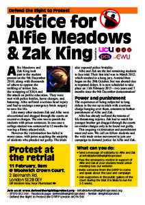 Defend the Right to Protest  Supported by Justice for Alfie Meadows