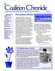 SpringCoalition Chronicle Editors: Maureen McDonald Karin Ashton