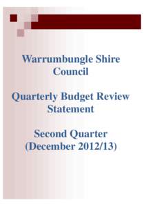 Warrumbungle Shire Council Quarterly Budget Review Statement Second Quarter (December)