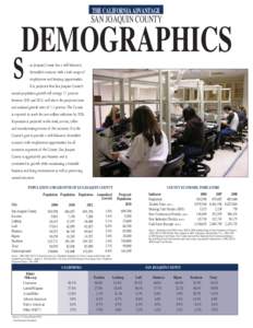 THE CALIFORNIA ADVANTAGE  SAN JOAQUIN COUNTY DEMOGRAPHICS