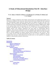 A Study of Interface Design for Engagement and Learning with Educational Simulations