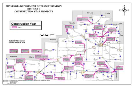 MINNESOTA DEPARTMENT OF TRANSPORTATION DISTRICT 7 CONSTRUCTION YEAR PROJECTS Mc Leod