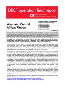DREF operation n° MDR61006  West and Central Africa: Floods  GLIDE n° FL[removed]MRT;
