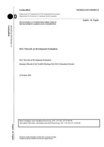 Unclassified  DCD/DAC/EV/M[removed]Organisation de Coopération et de Développement Économiques Organisation for Economic Co-operation and Development