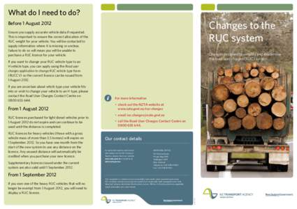 Changes to the RUC system leaflet