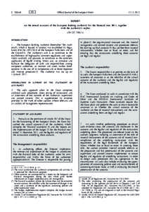 Finance / Auditing / Bank regulation / Committee of European Banking Supervisors / European Commission / International Public Sector Accounting Standards / European Insurance and Occupational Pensions Authority / Court of Auditors / European Securities and Markets Authority / Accountancy / European Union / Business