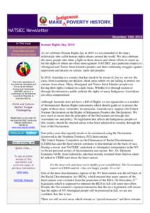 NATSIEC Newsletter December 10th 2010 In This Issue Christ and Culture Conference  Human Rights Day 2010